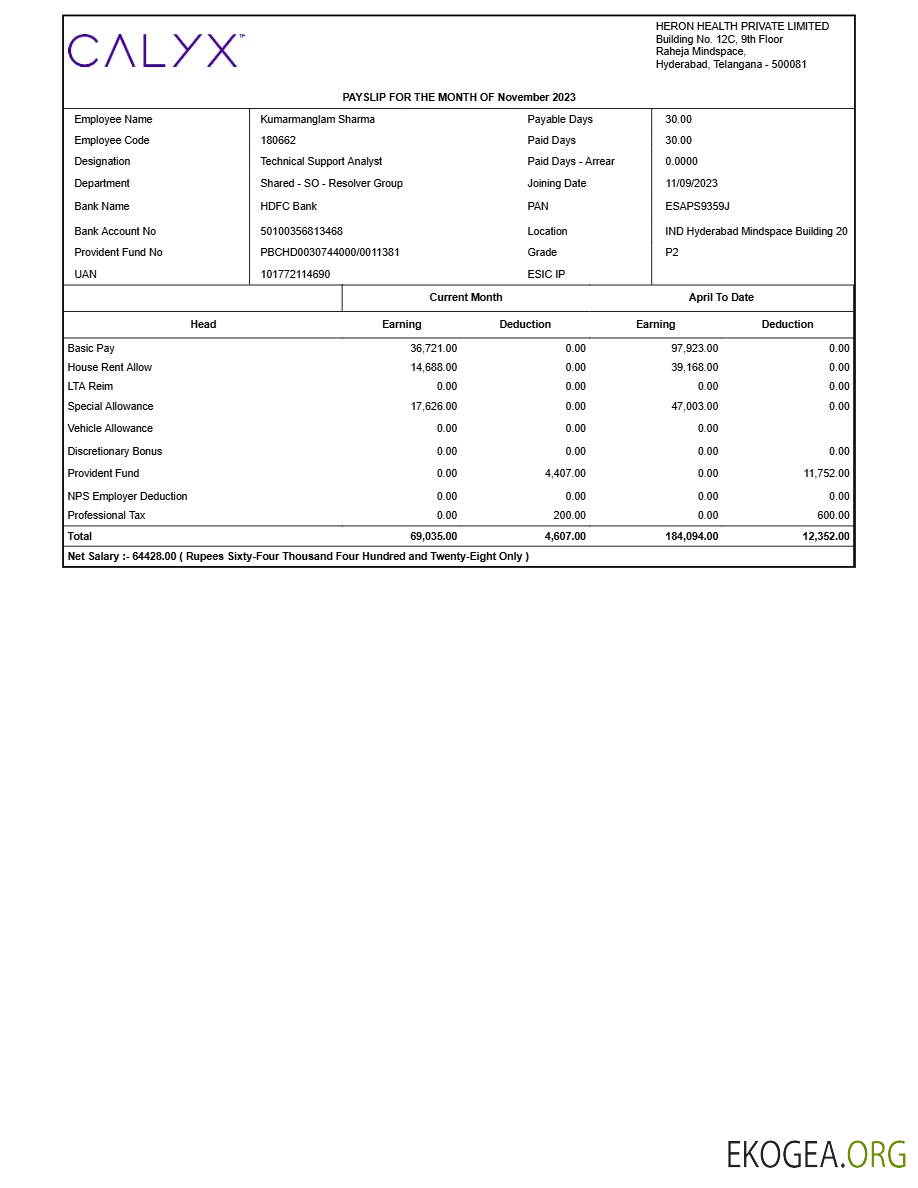 Modèle de fiche de paie Heron Health aux formats Word et PDF.pdf, 1